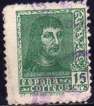 z vendido ESPAÑA 1938 841 Sello Fernando El Catolico 15c Usado Spain Espagne Spagna Spanje Spanien 